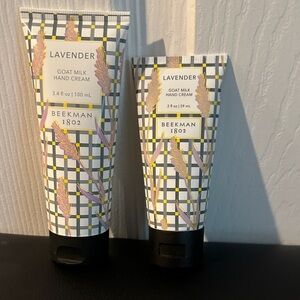 Beekman 1802 Lavender Goat Milk Hand Cream duo. 3.4 fl.oz. And 2.0 fl.oz.